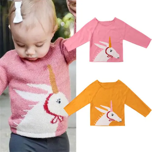 

Adorable Kids Baby Girls Unicorn Pullover Tops Sweater Clothes Outfits