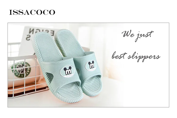 ISSACOCO/Коллекция года; домашние тапочки; сандалии; обувь для ванной; Высококачественная мягкая однотонная пляжная обувь для ванной; Pantuflas Terlik