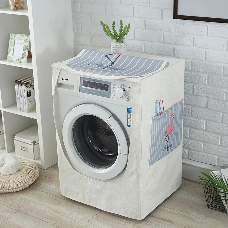 

Drum Washing Machine Cover Waterproof Sunscreen Linen Washing Machine Dust Cover Automatic Flip Washing Machine Cover ZM145