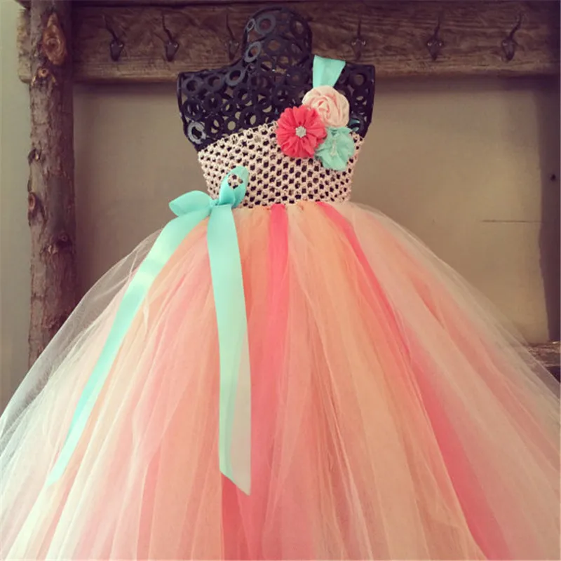 

Dollbling Dollbling Girl fairy Flower girl dress wedding party princess tutu dresses coral Champagne Baby Girls Clothing Toddler