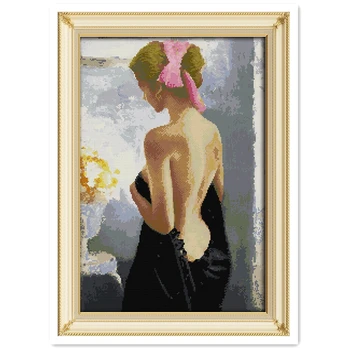 

Bath cross-stitch Embroidery Cross Set Painting DIY Set Chinese Counted Cross Stitch Patterns Home Decor 11CT Printed On Canvas
