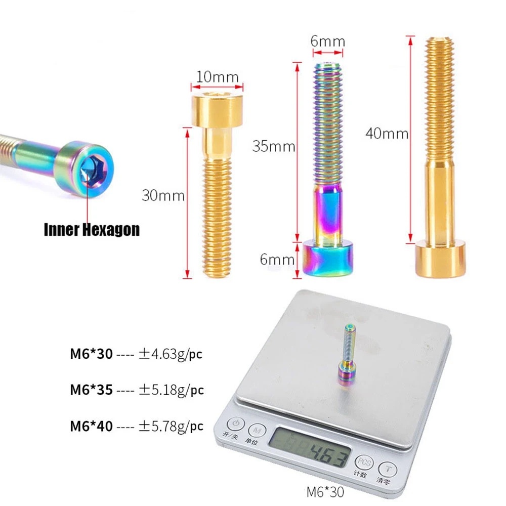 1 шт. M6 Титан велосипедные болты гарнитура крепления вынос руля Топ Кепки 30/35/40 мм Ti винты для MTB велосипед BMX велосипеды крепление велосипедов аксессуары