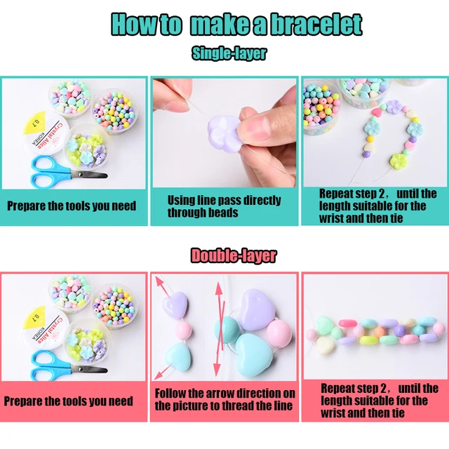 DIY Handmade Beaded Toy with Accessory Set Kids Girl Weaving Bracelet Jewelry Making Toys Educational Toys for Children Gift 4