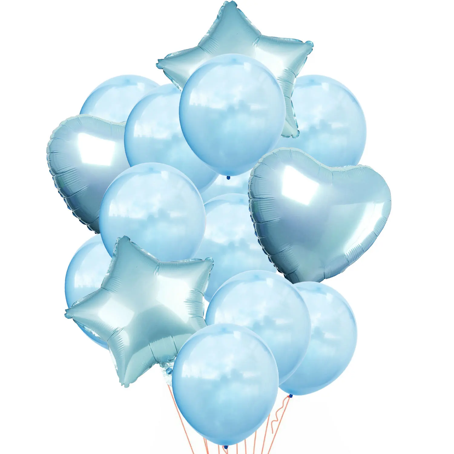 Свадебный фольгированный шар Круглые Конфетти баллон сердце гелиевые воздушные шары День рождения украшения для взрослых детей события воздушный шар Бало - Цвет: Blue D 14pcs