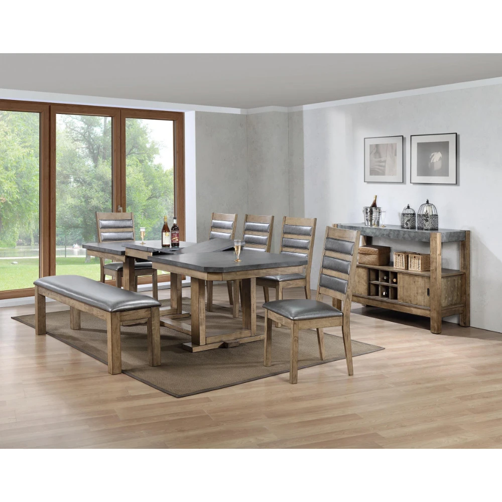 Multifunctional Wooden Dining Table In Grey and Brown