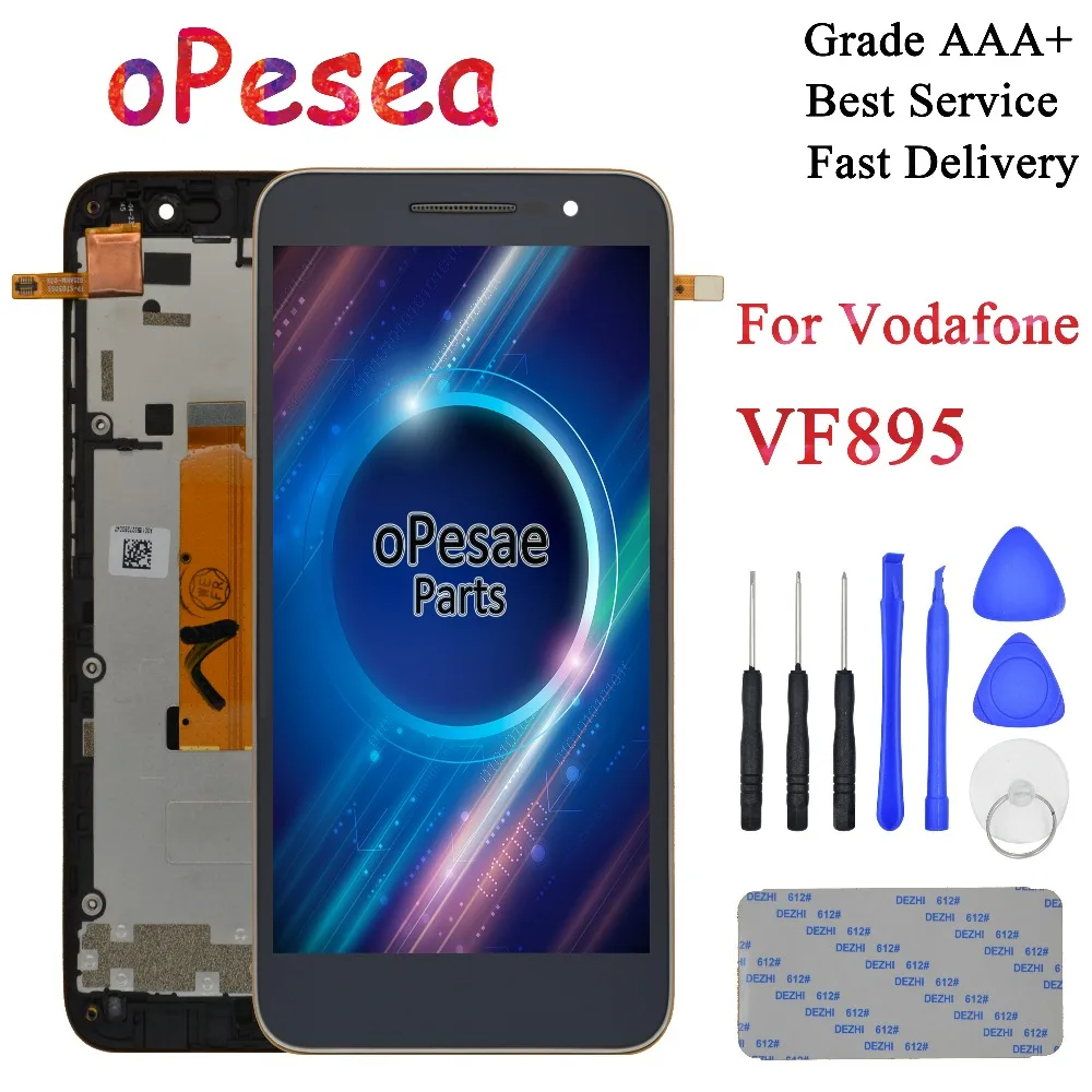 Najtaniej Dla Vodafone inteligentne Prime 6 VF895 VF 895N V895 VF895N 895N VF 895 LCD panel wyświetlacza z ekranem dotykowym Digitizer zgromadzenia rama
