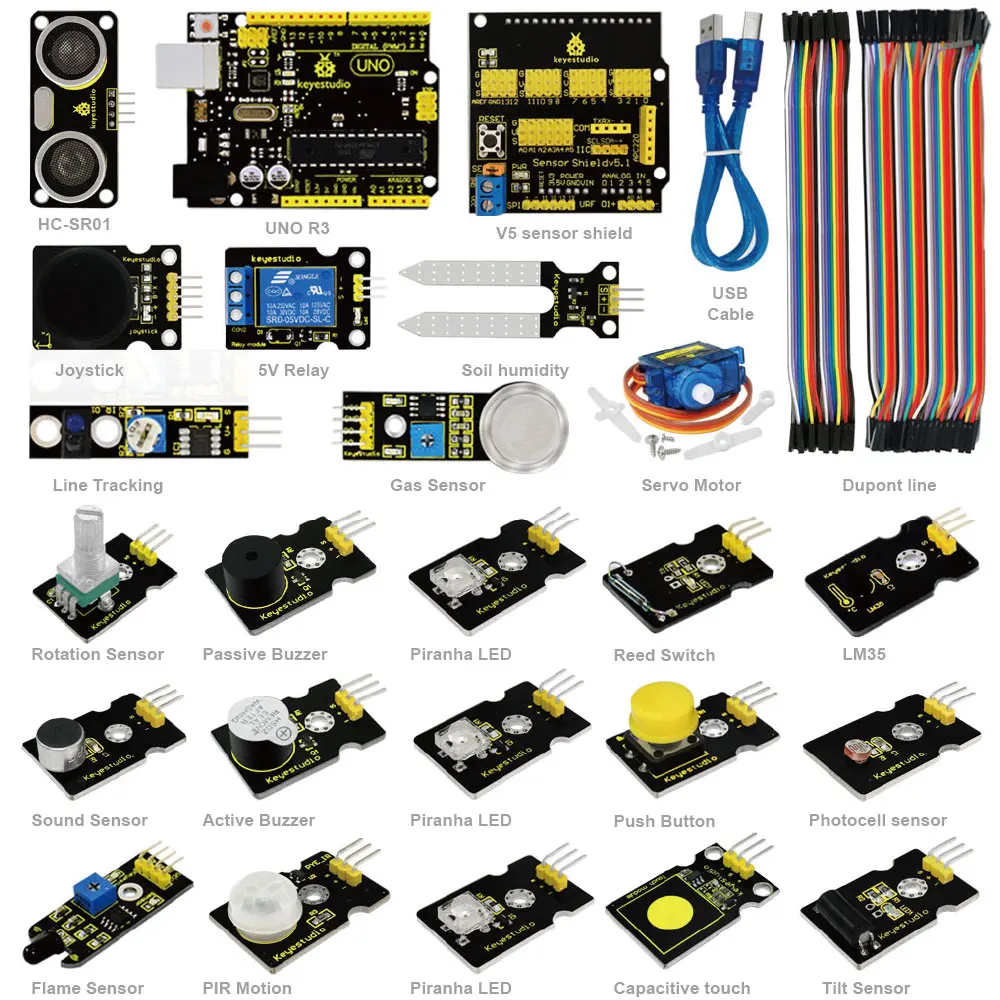 Keyestudio ARDUBLOCK Graphical Programming Starter Kit for Arduino Education Study +UNOR3/Dupont Lines Keyestudio ARDUBLOCK Graphical Programming Starter Kit for Arduino Education Study +UNOR3/Dupont Lines