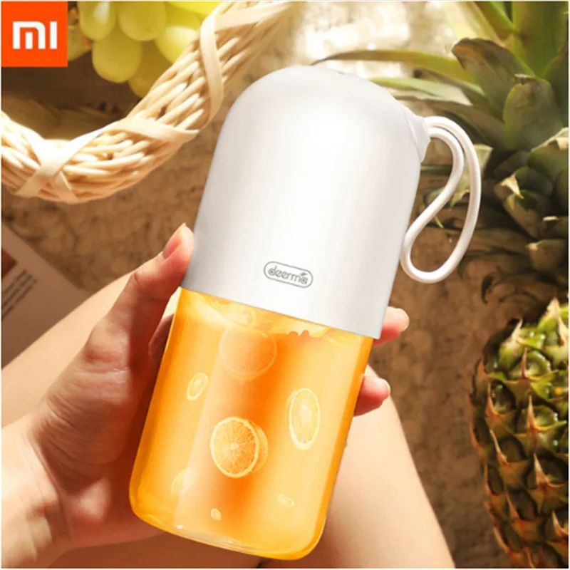 

XIAOMI Deerma Portable Mini Fruit Juicer Carry On Electric Mixer Capsule Shape Powerful Electric Juice Cup For Children Girls