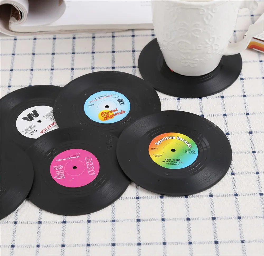 Professional Vinyl Retro CD Record Shaped Dish Drying Mat Placemat Kids