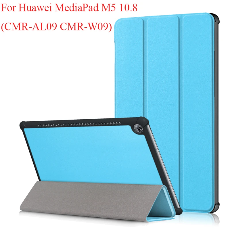 3 Folding Slim PU Case For Huawei Mediapad M5 10.8 CMR-AL09 CMR-W09 Stand Flip Cover For 10.8''Inch Auto Sleep Stand Protective