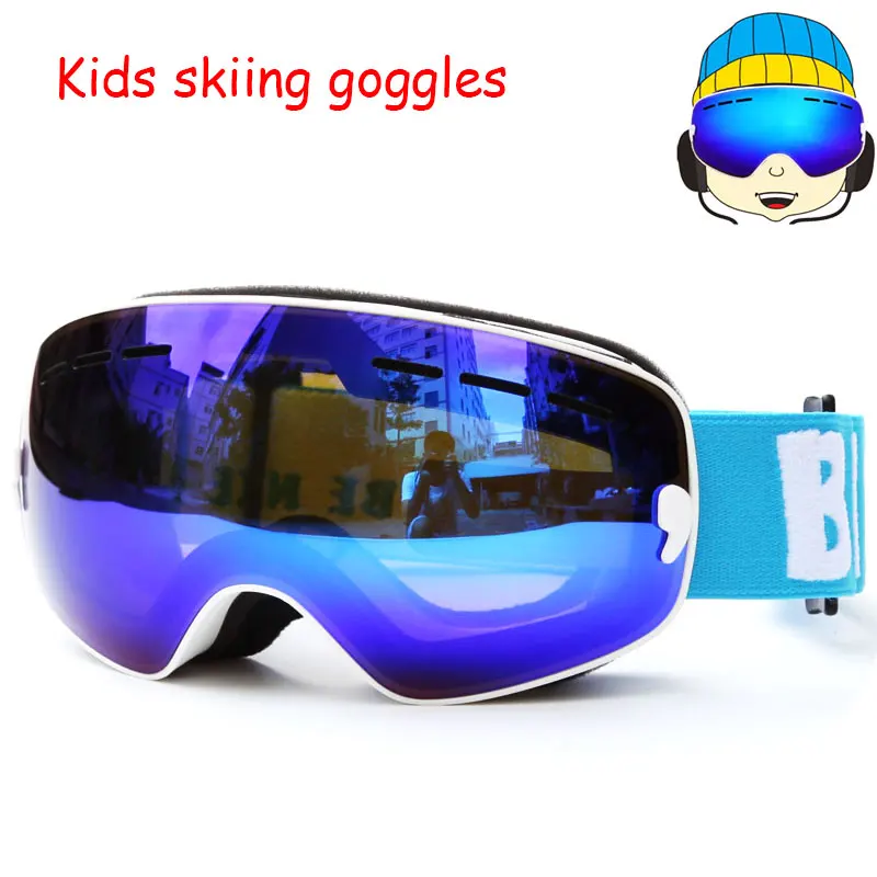 Детские лыжные очки UV400 Анти-туман сноуборд очки двойные линзы лыжные снежные очки маска для катания на лыжах Зимние Детские лыжные очки