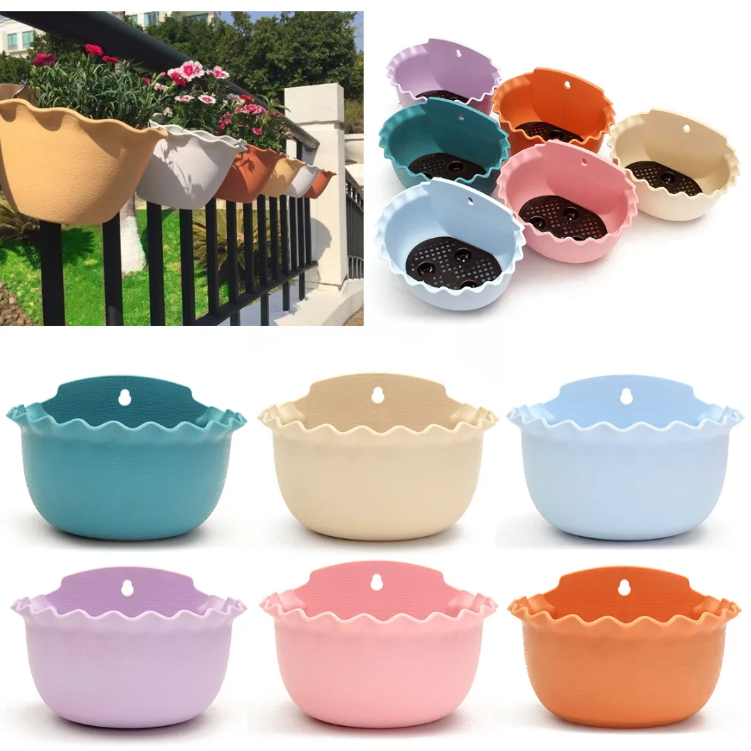 JX LCLYL Plastic Wall Hanging Flower Pots Storage Garden Basket Plant