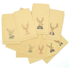 10 шт./лот, креативные конверты с буквенным принтом, красивые Ретро конверты из крафт-бумаги, буквенные конверты, литературные романтические конверты