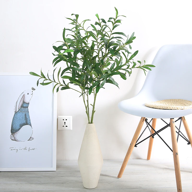 

Luyue 100CM Artificial Plant Green Olive branch Home Decor Fake PVC Plants Leaf Vines Flower accessories grass wall lawn decor