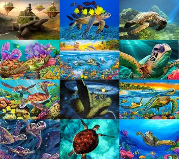 

Full Square&round 5D DIY Diamond Turtle tortoise scenery animal Diamond Embroidery Cross Stitch Mosaic Sticker Gift