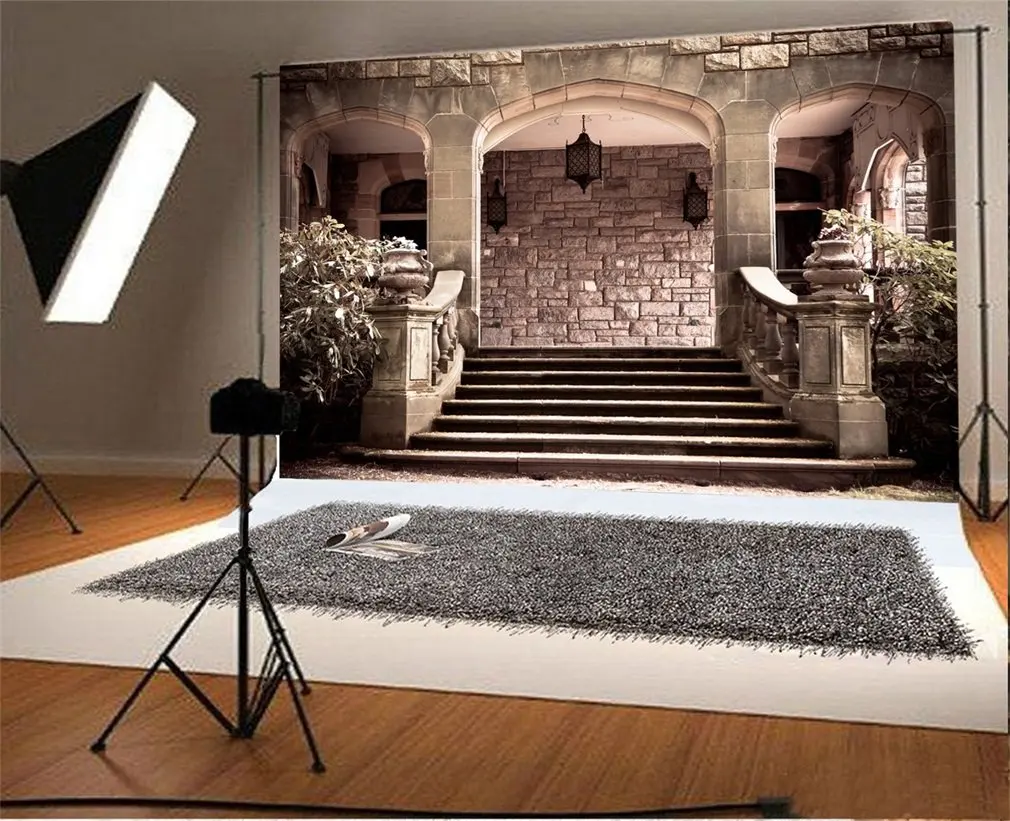

Photography Backdrop Vintage Stone Portico Arch Architecture Photo Background