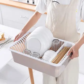 

Dish Drain Rack Cutlery Storage Rack With Lid Shelf Creative Plastic Cabinet Plate Organizer Kitchen Table Organizer Decoration