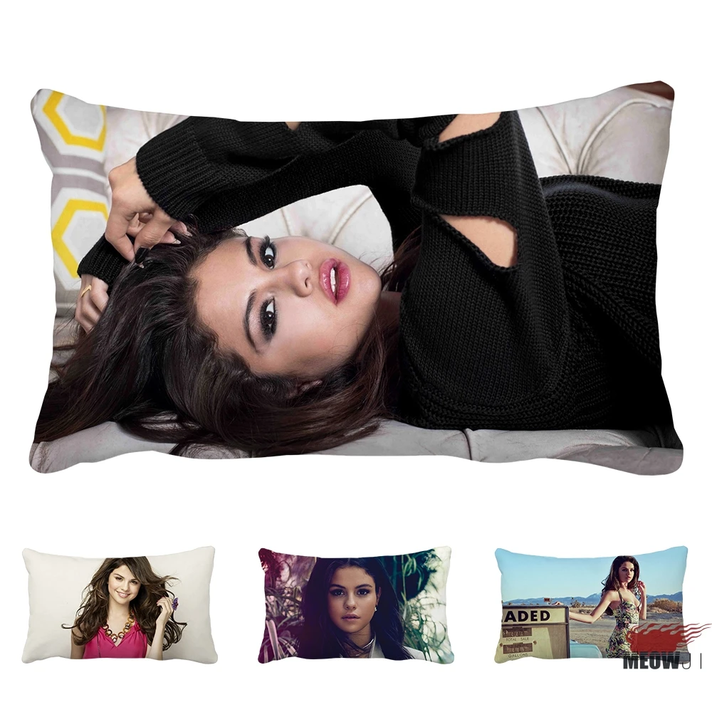 

Selena Gomez Multi Size Rectangle Throw Pillow Case Free Shipping