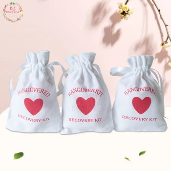 

50pcs Hangover Kit Bag Linen Cloth Bag Bachelorette Party Decorations Party Wedding Favors and Gift Bag Party Decoration Mariage
