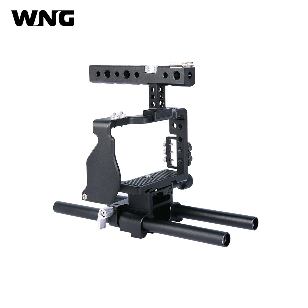 Video Cage Rig Kit Film Making System with 15mm Rod for Sony A6000 A6300 A6500