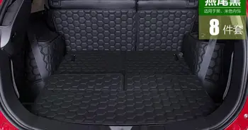 

Black 8 Pcs Cargo Liner Car Trunk Mat For Mitsubishi Outlander 2016 7 Seats Carpet Interior Floor Mats Leather Pad Car-Styling