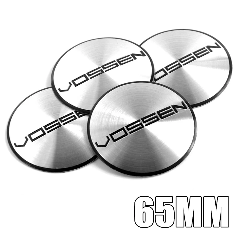 

Silver Vossen 65mm Aluminum Wheel Center Cap Decal Badge Car Sticker for VOSSEN Rims Wholesale Hubcap Sticker