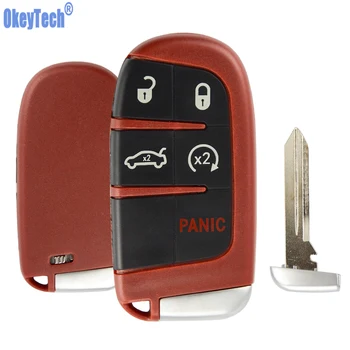 

OkeyTech Keyless 5 Buttons Smart Remote Key Case Replacement for Dodge Journey Charger Dart Durango For Chrysler 300 for Jeep
