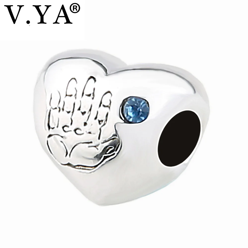 

Baby Palm Crystal Beads Charm fit for Charm Necklaces Bracelets Family Love Jewelry for Boy Girl Father Mother Woman Man DIY