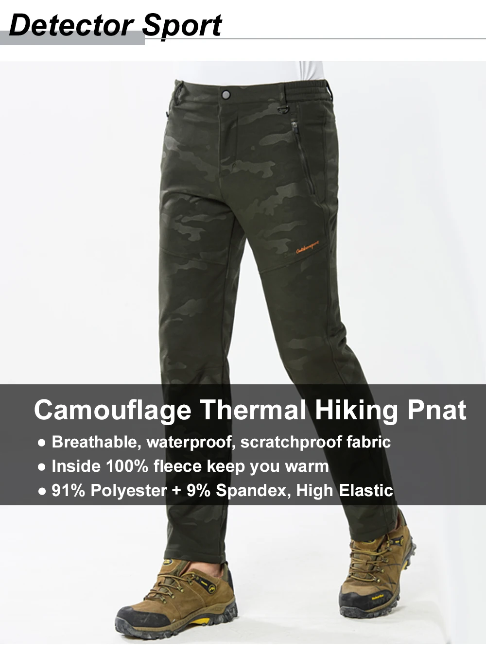 hiking pants men winter fleece waterproof