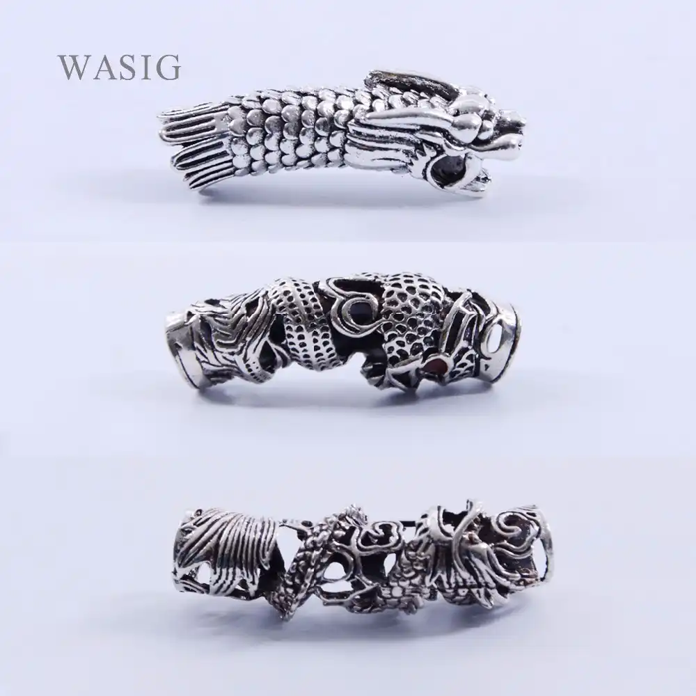 3pcs Tibetan Silver Dragon Hair Braid Bead Braiding Dread