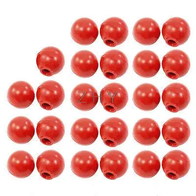 

37 Pcs 0.24" Moulded Thread 28mm Dia Handling Ball Knobs Red for Machine