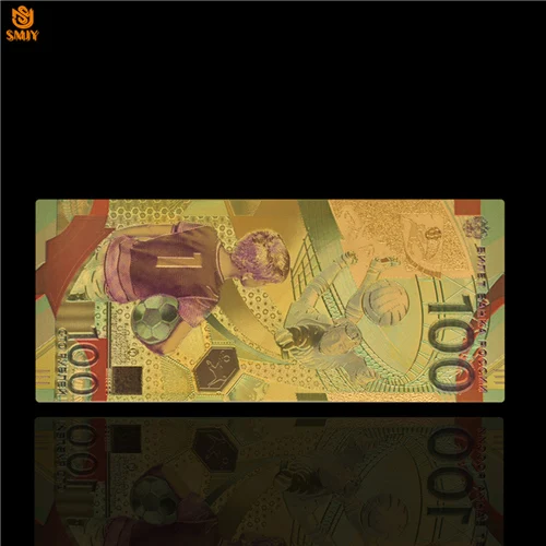 Товары с высокой продажей, российские золотые банкноты, 1000 рубля в 24k позолоченные деньги, счет, коллекция, стоимость - Цвет: New 100 Ruble(2)
