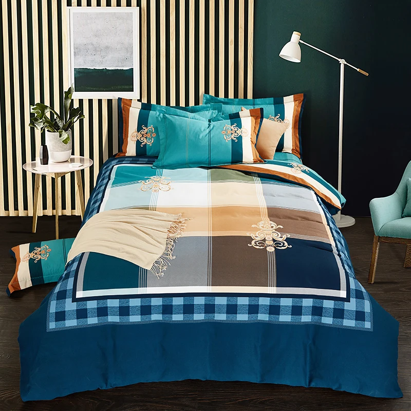 

100%cotton Sanding 21styles Fashion bedding set thick warm duvet cover sets Bed Sheet Pillowcases Queen King size 4pcs bed linen