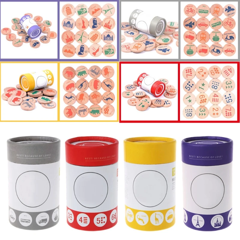 

Funny Training Kids Wooden Puzzle Memory Match Game Chess Educational Toys
