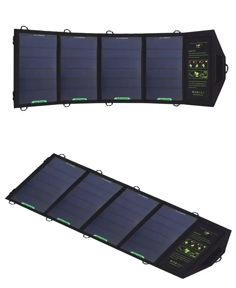 

AllPowers High Efficient Original Portable Double USB Solar Panel Charger Of 5 Volts 18 Watts For Phones and Compatible Devices