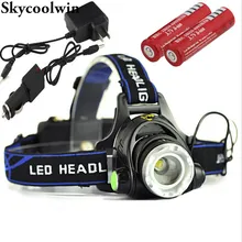 18650 налобный фонарь светодиодная Налобная лампа XM-L T6 перезаряжаемый зум свет Водонепроницаемый 2500LM фара головного света+ 2x3,7 v 18650 Батарея+ Зарядное устройство
