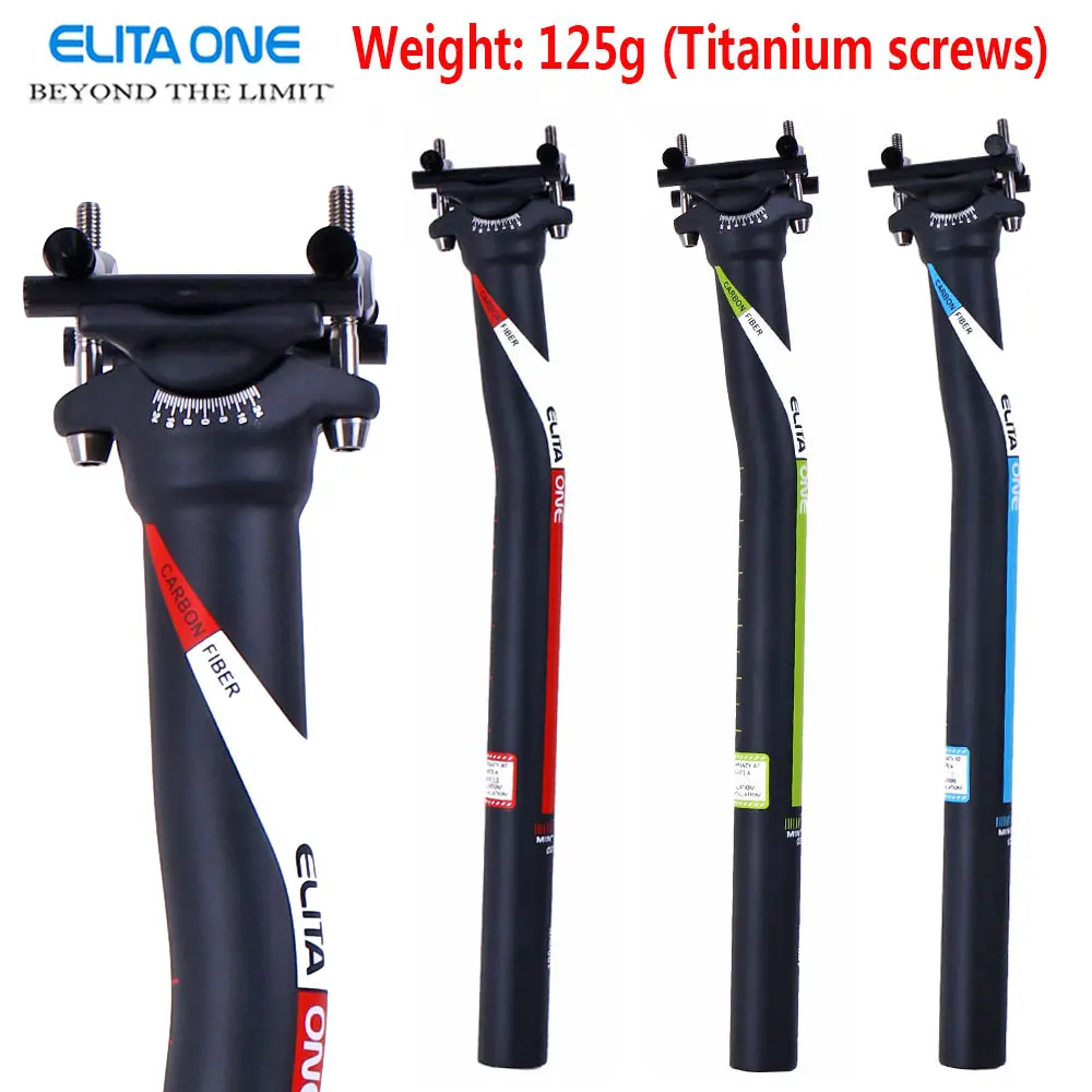 Carbon 3K MTB Road Bike Seat Saddle post offset Seatpost 27.2-31.6*350//400 Green