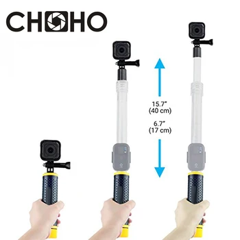 

Self Monopod Selfie Stick Handheld Extendable Pole Floaty White for Go Pro HERO 9 8 7 6 5 4 Session Xiaoyi 4K SJCAM Accessories