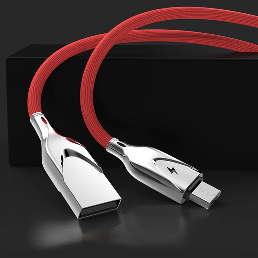 

Zinc Alliage micro usb type-C Cable Pour iPh X 8 7 6 Rapide Donnees De Charge Chargeur Pour iPh xs XR Fil Cordon telephone port