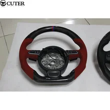 A4 B9 RS4 Стиль углеродного волокна рулевого колеса автомобиля руль переднего хода для Audi A4 B9 13-16