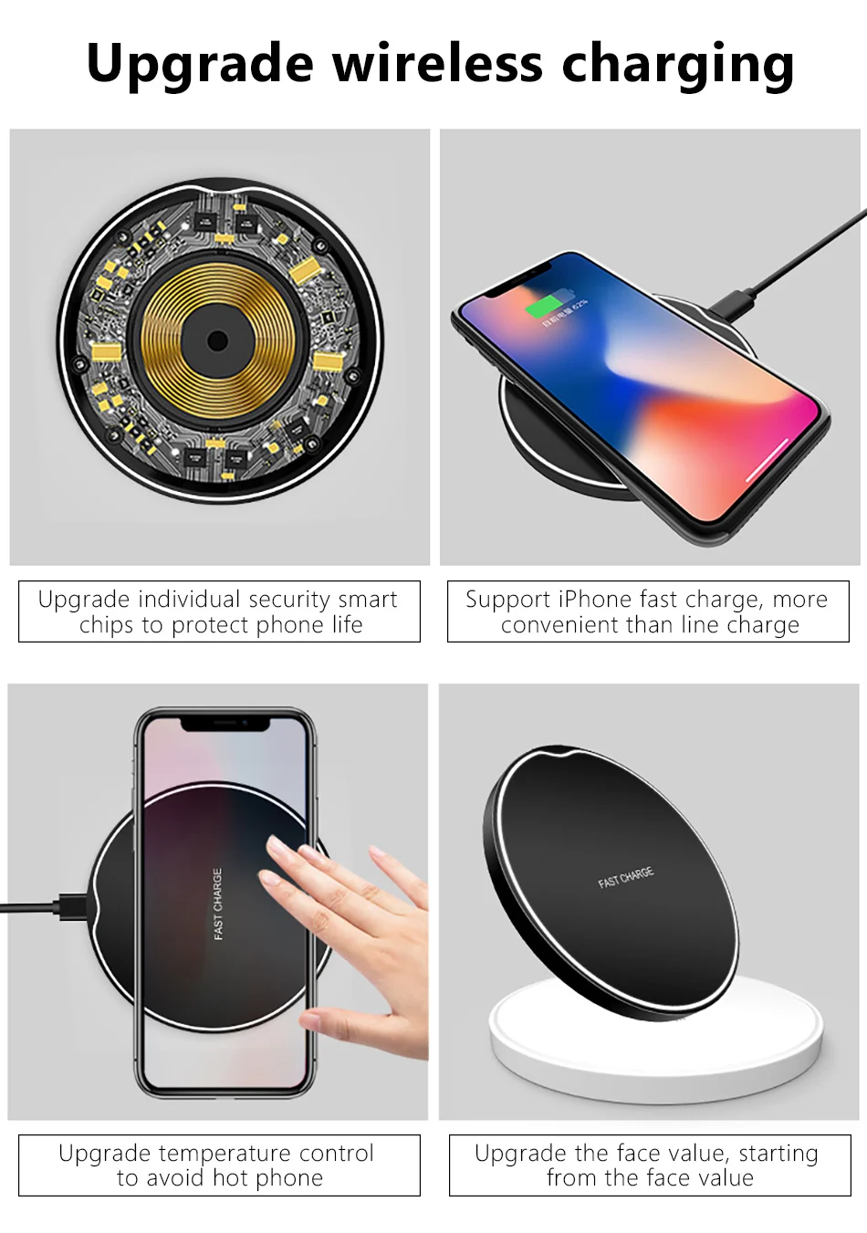 !ACCEZZ 10W Fast Qi Wireless Charger For iPhone X 8 Plus For Samsung Galaxy S9 S8 Plus S7 S6 Edge Wireless Charging 5W For Nokia (1)