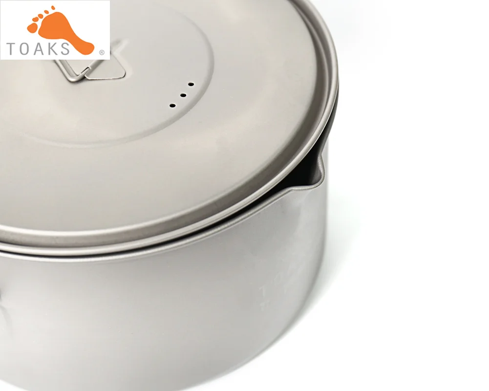 TOAKS POT-2000-BH de titanio al aire libre Camping colgante olla con fianza manejar fácil que puede ser utilizado por 1 a 3 la gente 2000 ml 258G