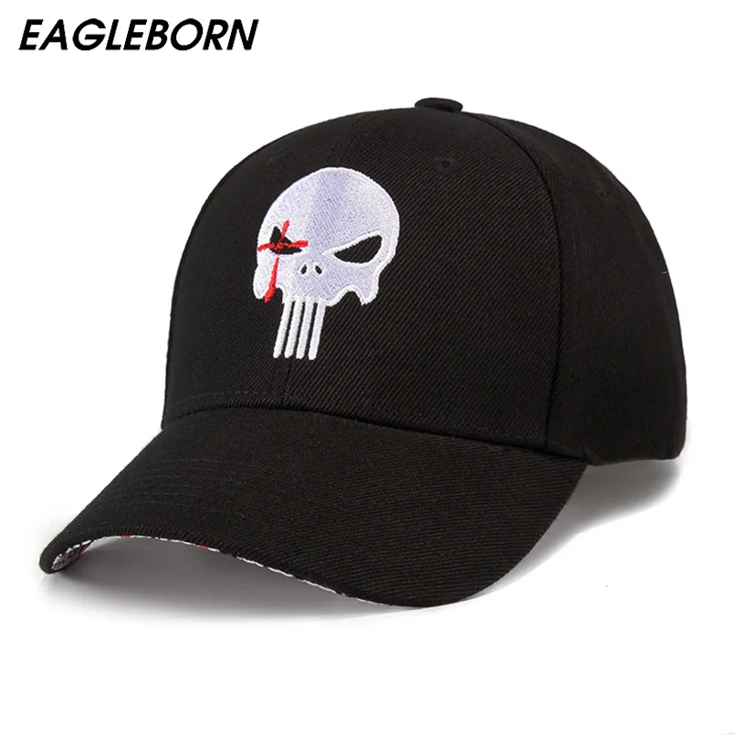 

EAGLEBORN Navy Seal Men's Hats and Caps Embroidered Hero US Punisher SKULL Logo Baseball Cap Snapback Hats Casual Visor Cap hats
