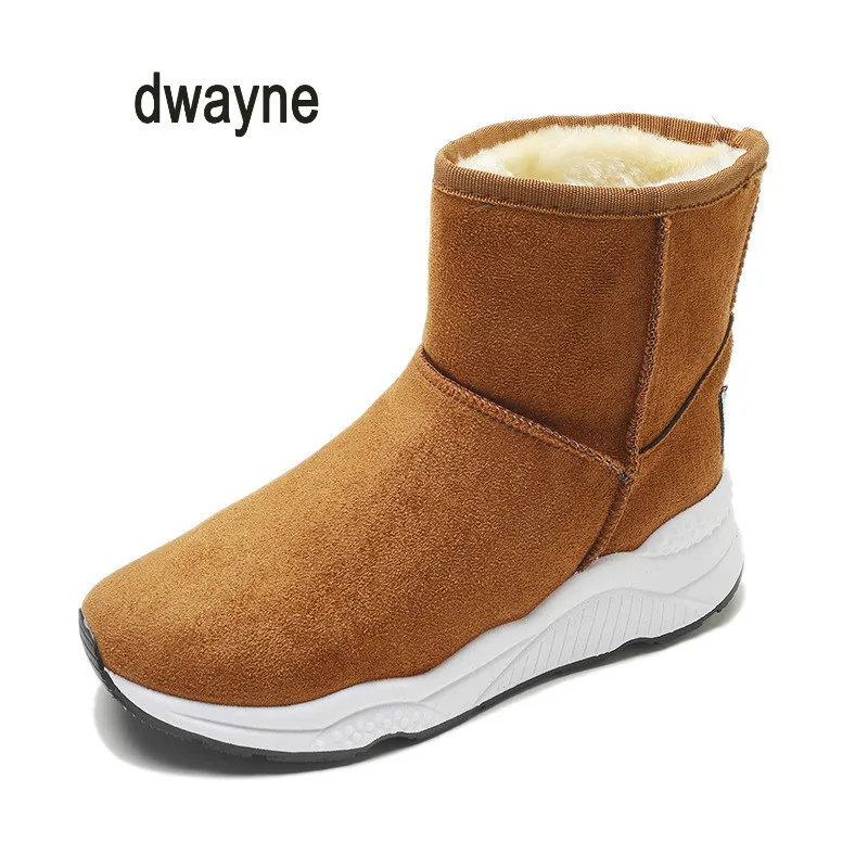 

Booties female 2018 autumn and winter new round head flat bottom slope with solid color plus velvet warm sleeve Martin boots