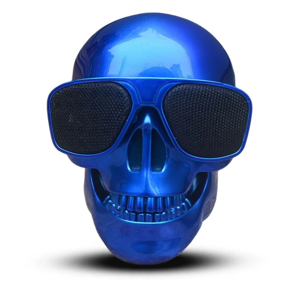 AeroSkull Портативный Беспроводной Bluetooth Динамик Мини Череп Динамик мобильный сабвуфер многоцелевой Динамик дропшиппинг - Цвет: Blue