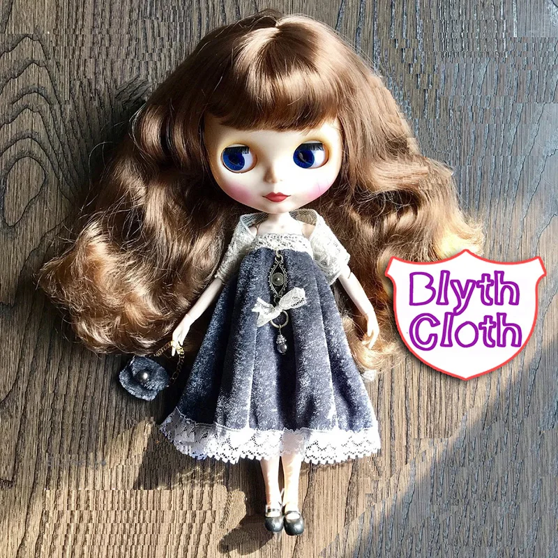 

Blyth Joint movable Accessories blyth clothes set for blyth doll Dresses with handbag Practice changing makeup 1/6 doll 30cm