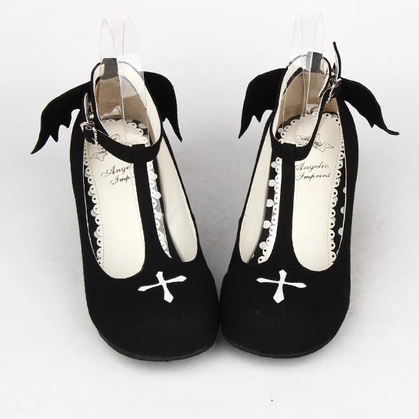 

Princess sweet lolita shoes Christmas sweet round head angel wings cross princess soft sister fashion women shoes pu8461