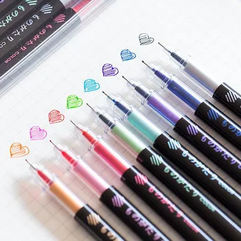 

8 Pcs/pack Kawaii 0.5mm 8 Colors Glitter Gel Pens Colorful Marker Highlighter Pens Scrapbooking Korean Stationery Supply