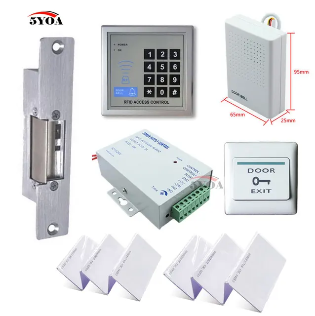 5YOA RFID Access Control System Kit Set + Strike Door Lock ...