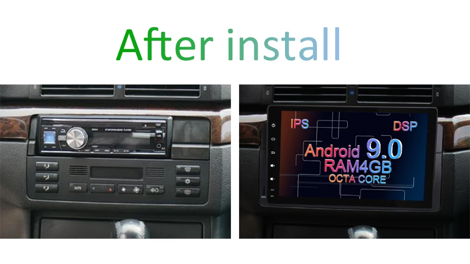 Clearance Android 9.0 DSP IPS screen 64G car GPS for BMW E46 M3 MG ZT Rover 75 320 navigation multimedia AV output carplay NO DVD player 5